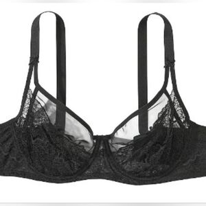 Victoria’s Secret Dream Angels Lace Balconette Minimizer Black Bra, 34D